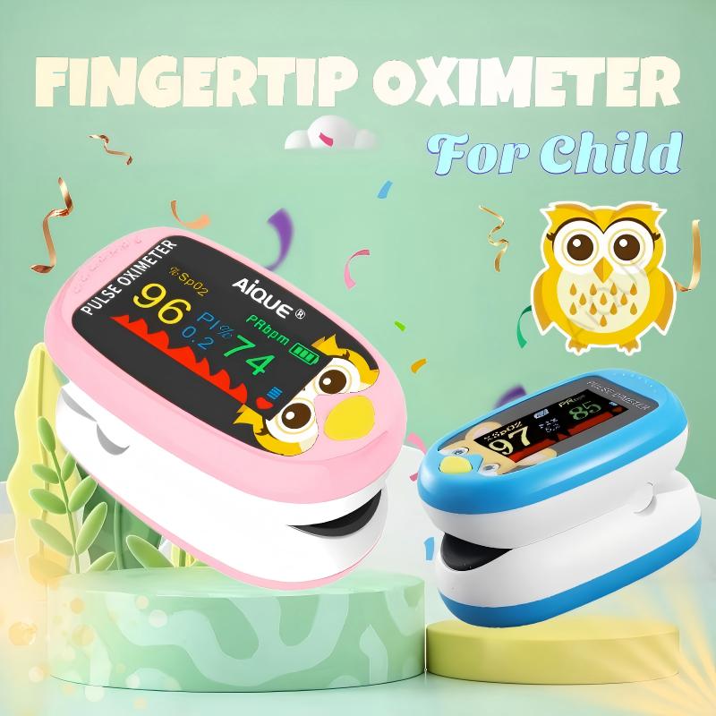 Pulse Oximeter Fingertip Rechargeable - AiQUE Bambino Pulsossimetro da dito Bambino