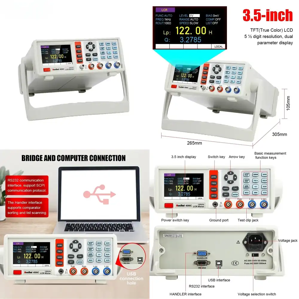 Test Instruments - Misuratore LCR Digitale da Tavolo, Strumento