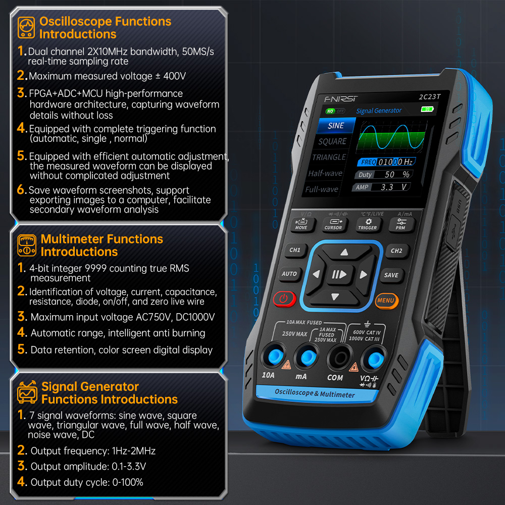 Oscilloscopio Digitale 3-in-1  - Fnirsi Digital Oscilloscope Handheld recensione e prezzo